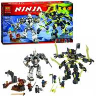 Конструктор BL Ninja 10399 «Битва механических титанов» (Ninjago Movie Titan Mech Battle 70737), 53.0x30.5x6.0 см, 757 деталей