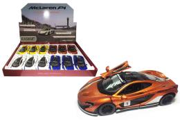 Mашинка металлическая KINSMART KT5393DF European Series McLaren P1 with printing 1:36, 12 штук в дисплее