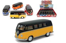 Mашинка металлическая KINSMART KT5376D European Series  1962 Volkswagen Classical Bus (Black Top) 1:32, 12 штук в дисплее