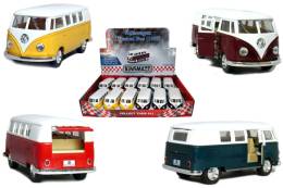 Mашинка металлическая KINSMART KT5060D European Series 1962 Volkswagen Classical Bus 1:32, 12 штук в дисплее