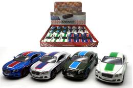 Mашинка металлическая KINSMART KT5369FD European Series 2012 Bentley Continental GT Speed with printing 1:38, 12 штук в дисплее